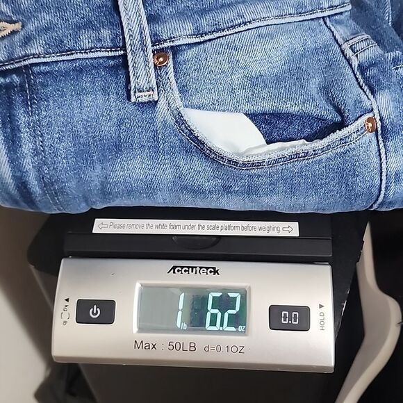 Paige Stella Fillmore Destructed Blue High Rise Jeans Size 31 - Picture 8 of 8